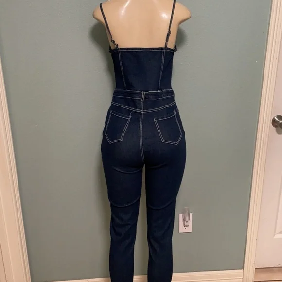 Fashion Nova Denim Jumpsuit - Picture 3 of 4